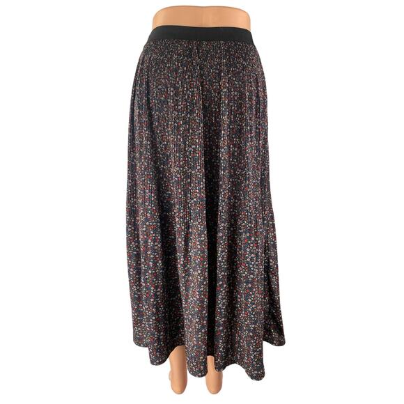 Adrianna Papell Multicolor Floral Ditsy Pleated Pull On A Line Midi Skirt Sz S - Picture 2 of 3